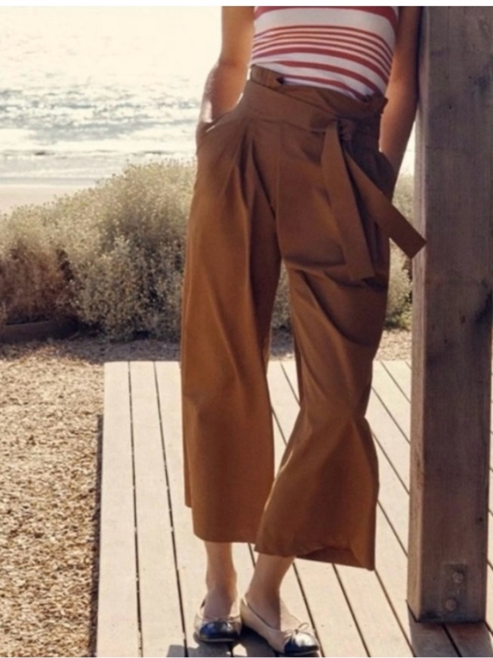 Exquisite by Anthropologie High-Waist Paperbag Culotte Pants NWT XSP
